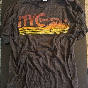 MAD Engine NYC Don't Sleep Tee - Dark Gray with Orange & Yellow Graphic